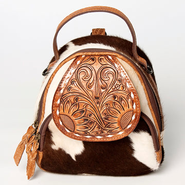 American Darling Backpack Hand Tooled Hair On Genuine Leather Women Bag Western Handbag Purse